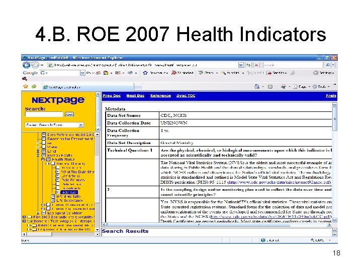 4. B. ROE 2007 Health Indicators 18 