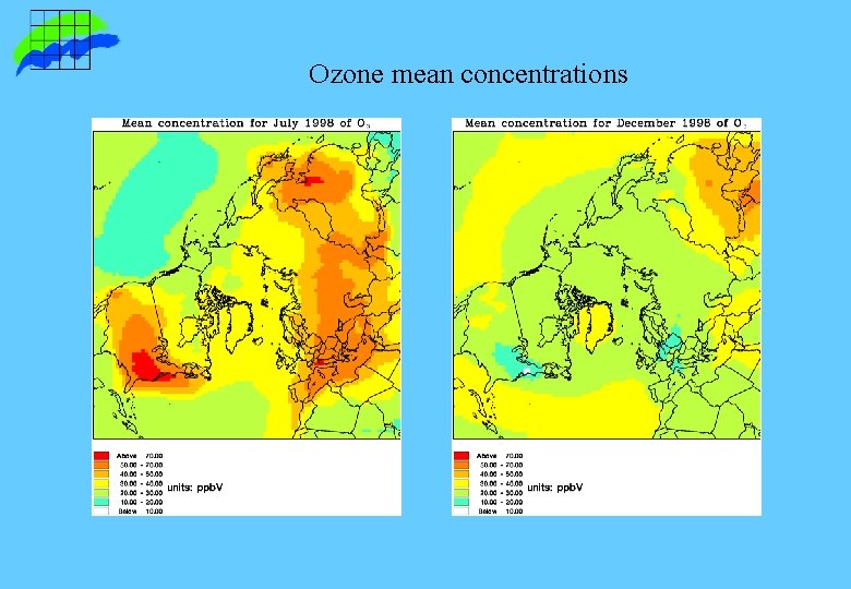 Ozone mean concentrations Ozone mean concentrations