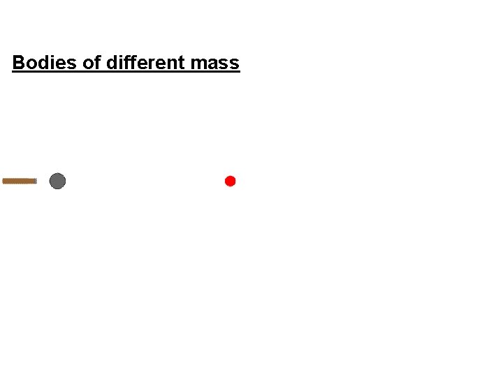 Bodies of different mass 