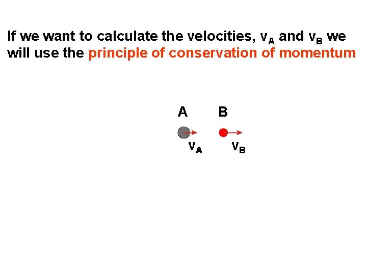 If we want to calculate the velocities, v. A and v. B we will