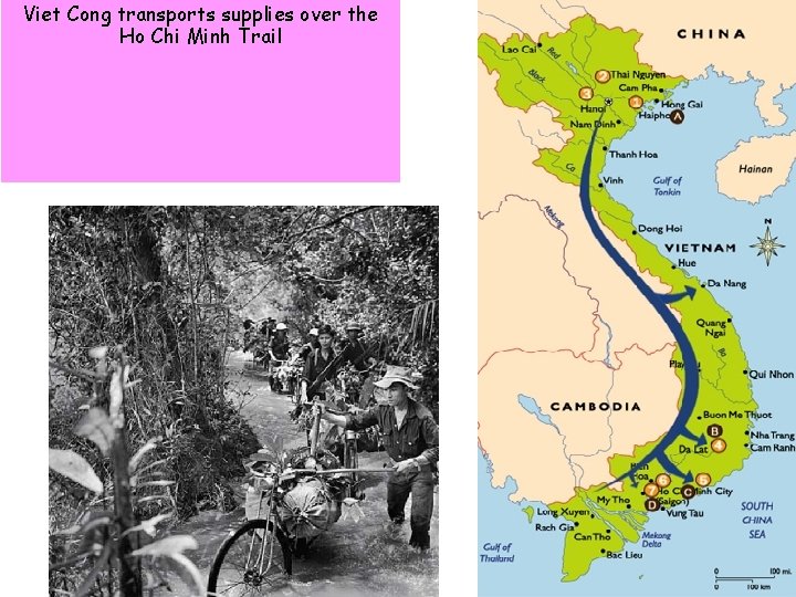 Viet Cong transports supplies over the Ho Chi Minh Trail 