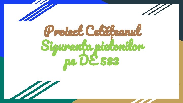 Proiect Cetățeanul Siguranța pietonilor pe DE 583 