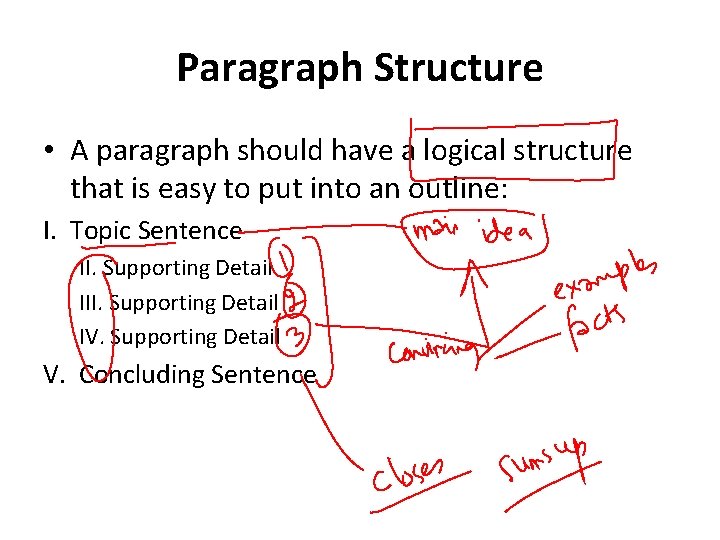 Paragraph Structure • A paragraph should have a logical structure that is easy to Paragraph Structure • A paragraph should have a logical structure that is easy to