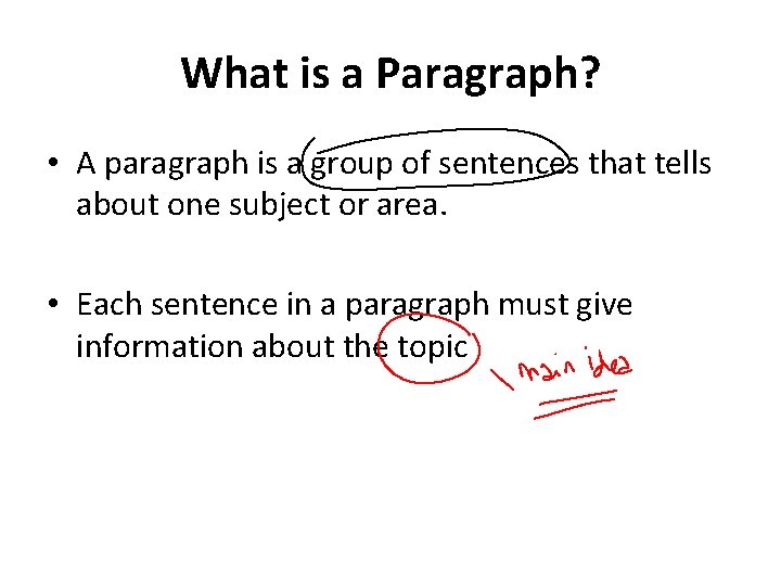 What is a Paragraph? • A paragraph is a group of sentences that tells What is a Paragraph? • A paragraph is a group of sentences that tells