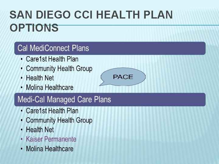 SAN DIEGO CCI HEALTH PLAN OPTIONS 