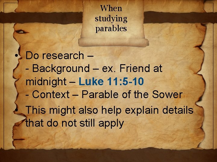 Parables Ex An Introduction to the Parables Matthew 13 10