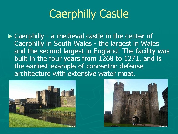Caerphilly Castle ► Caerphilly - a medieval castle in the center of Caerphilly in