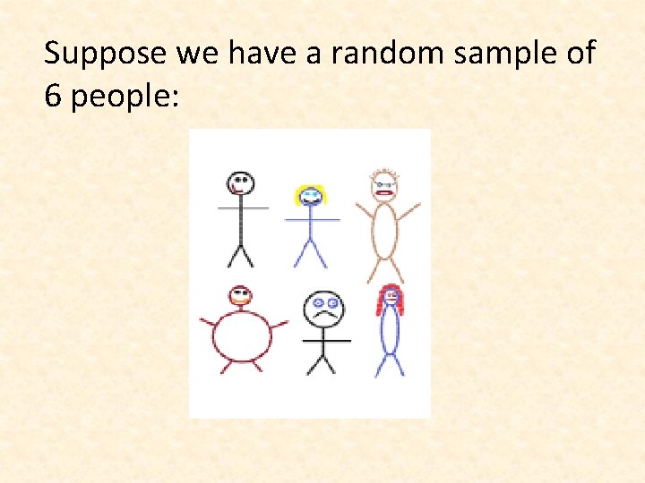 Suppose we have a random sample of 6 people: 