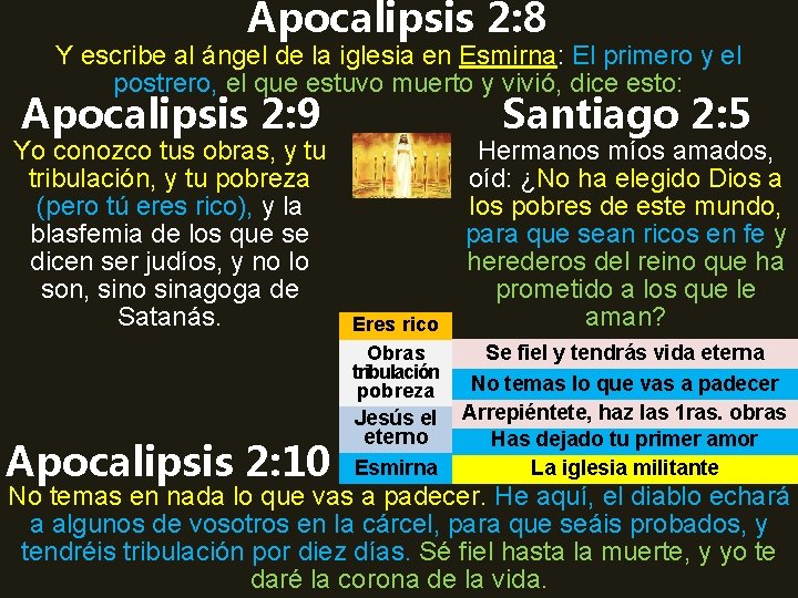 Apocalipsis 2: 8 Y escribe al ángel de la iglesia en Esmirna: El primero