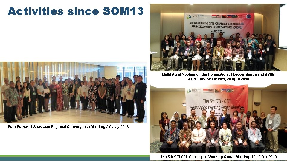 Activities since SOM 13 Multilateral Meeting on the Nomination of Lesser Sunda and BSSE