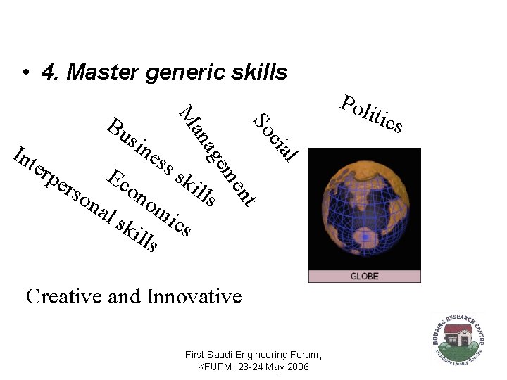  • 4. Master generic skills ial t en kil o ls no on