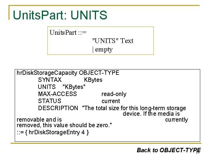 Units. Part: UNITS Units. Part : : = "UNITS" Text | empty hr. Disk.