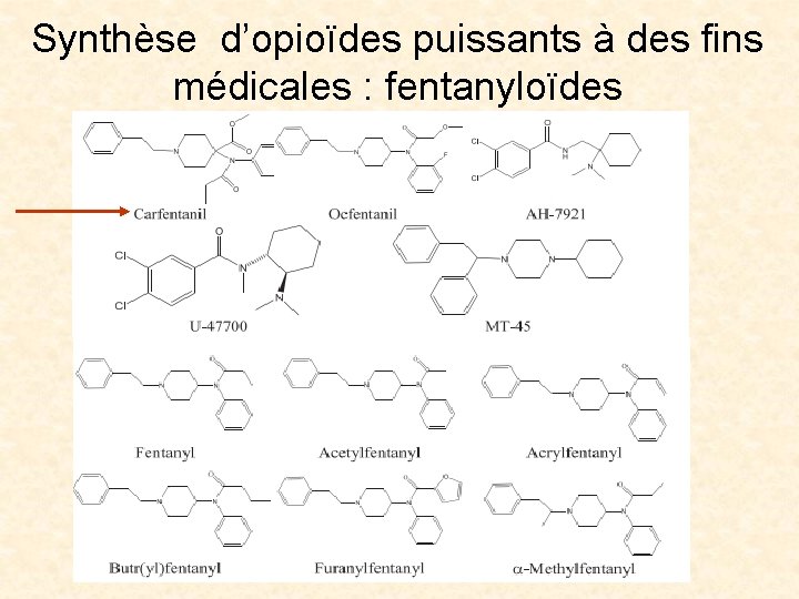 Synthèse d’opioïdes puissants à des fins médicales : fentanyloïdes 