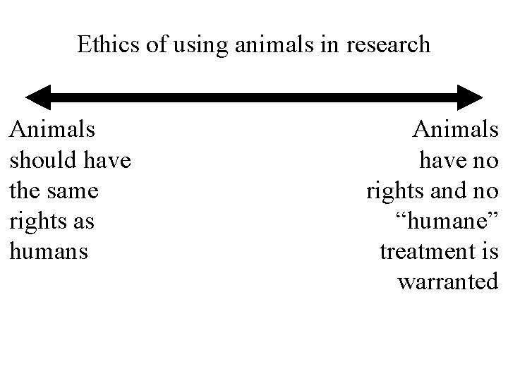 Ethics of using animals in research Animals should have the same rights as humans