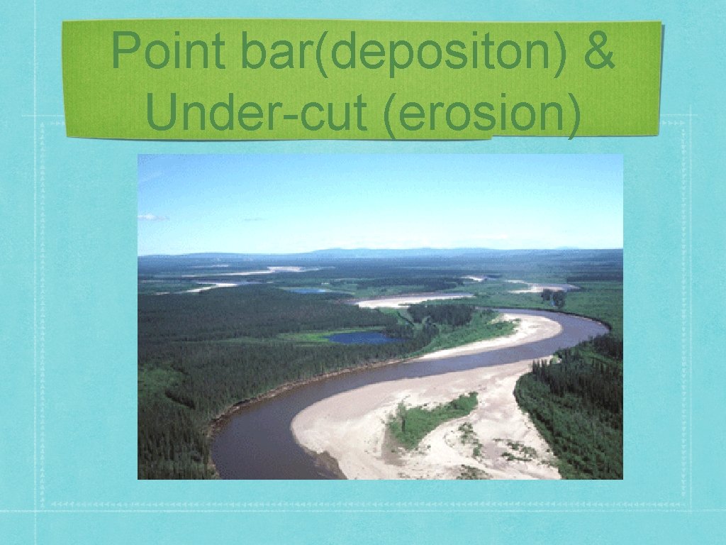 Point bar(depositon) & Under-cut (erosion) 