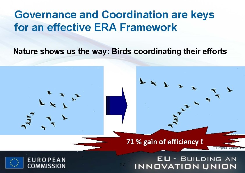 Governance and Coordination are keys for an effective ERA Framework Nature shows us the