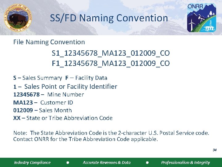 SS/FD Naming Convention File Naming Convention S 1_12345678_MA 123_012009_CO F 1_12345678_MA 123_012009_CO S –