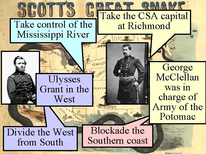 Take the CSA capital Take control of the at Richmond Mississippi River Ulysses Grant