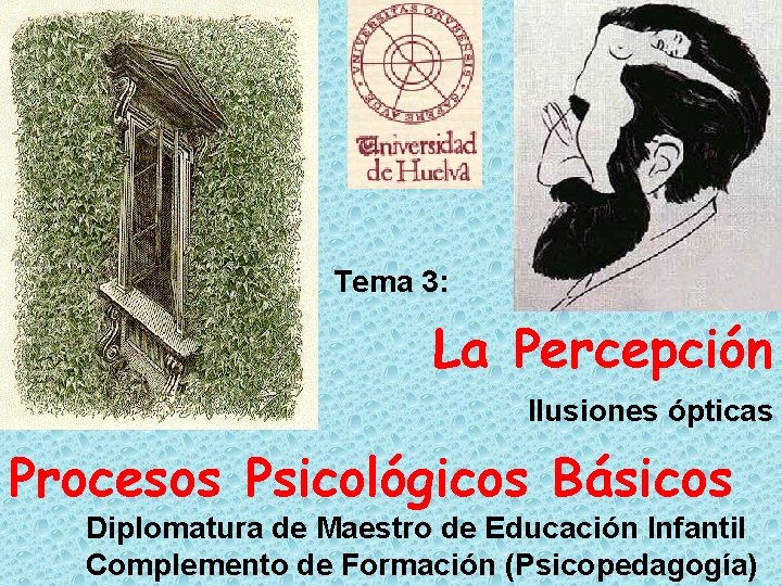 Tema 3: La Percepción Ilusiones ópticas Procesos Psicológicos Básicos Diplomatura de Maestro de Educación