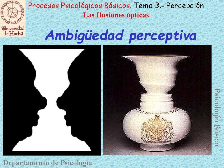 Procesos Psicológicos Básicos: Tema 3. - Percepción Las Ilusiones ópticas Ambigüedad perceptiva Psicología Básica