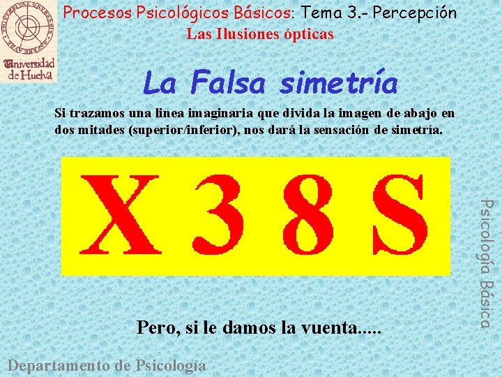 Procesos Psicológicos Básicos: Tema 3. - Percepción Las Ilusiones ópticas La Falsa simetría Si