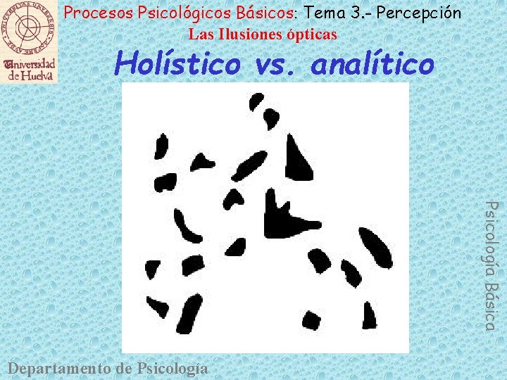 Procesos Psicológicos Básicos: Tema 3. - Percepción Las Ilusiones ópticas Holístico vs. analítico Psicología