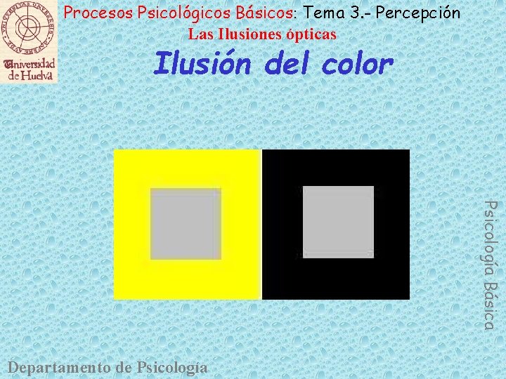 Procesos Psicológicos Básicos: Tema 3. - Percepción Las Ilusiones ópticas Ilusión del color Psicología