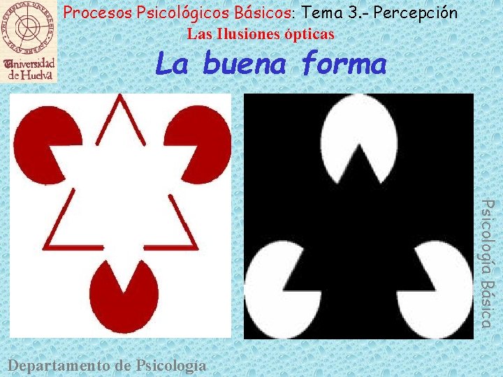 Procesos Psicológicos Básicos: Tema 3. - Percepción Las Ilusiones ópticas La buena forma Psicología