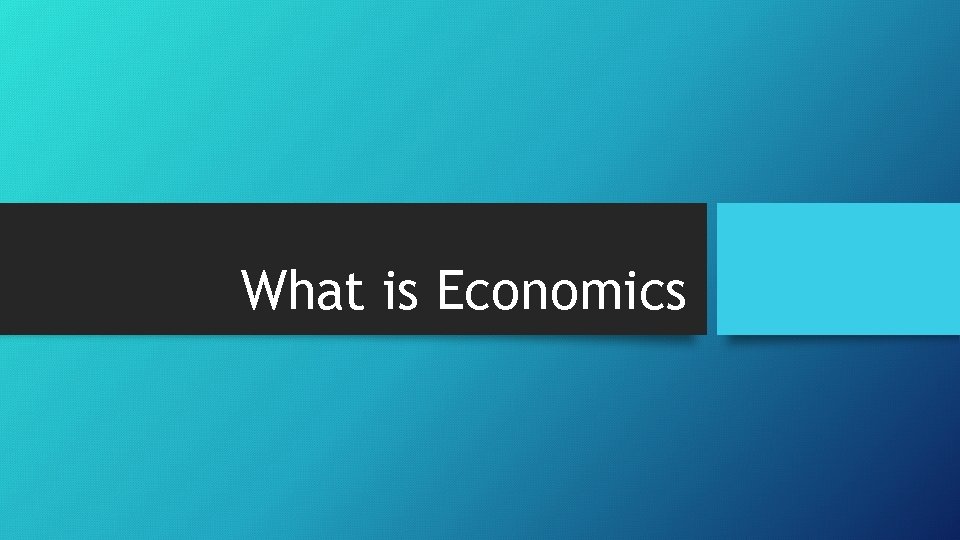 What is Economics 