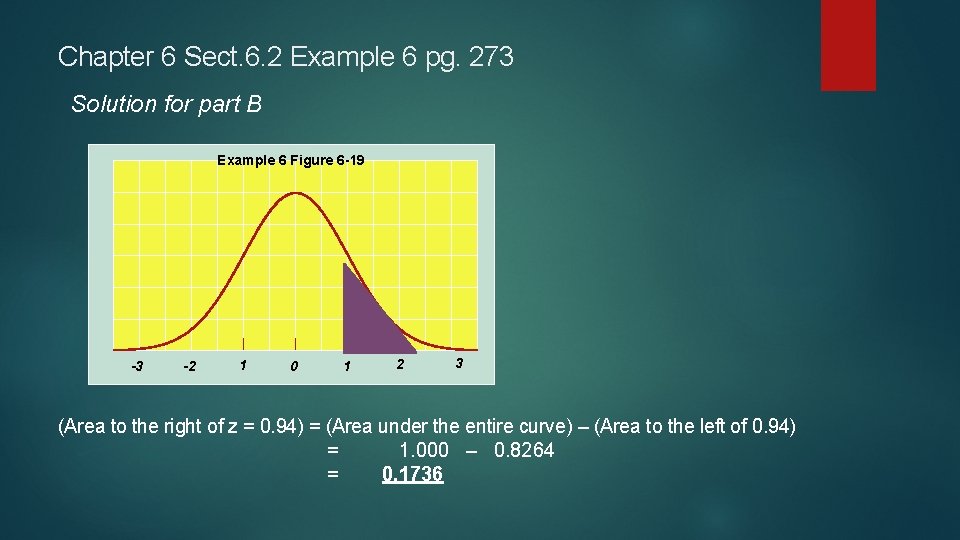 Chapter 6 Sect. 6. 2 Example 6 pg. 273 Solution for part B Example Chapter 6 Sect. 6. 2 Example 6 pg. 273 Solution for part B Example