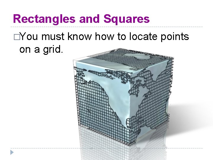 Rectangles and Squares �You must know how to locate points on a grid. 