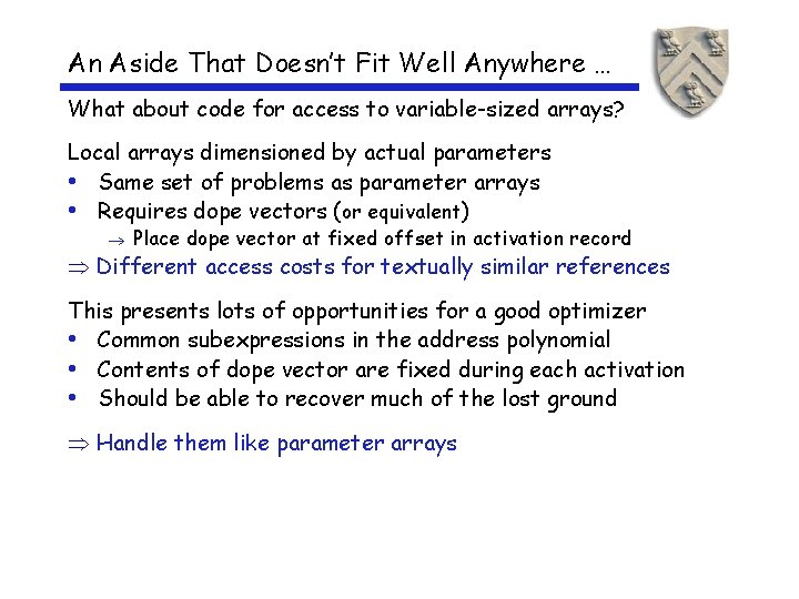 An Aside That Doesn’t Fit Well Anywhere … What about code for access to