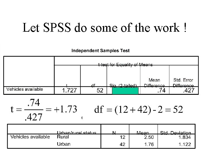 Let SPSS do some of the work ! 