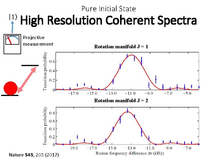 Pure Initial State High Resolution Coherent Spectra Projective measurement Rotation manifold J = 1