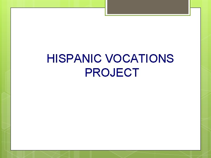 HISPANIC VOCATIONS PROJECT 