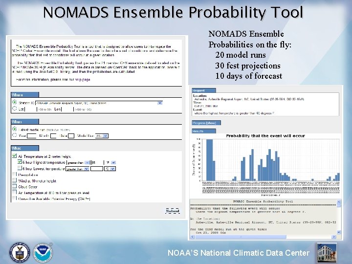 NOMADS Ensemble Probability Tool NOMADS Ensemble Probabilities on the fly: 20 model runs 30