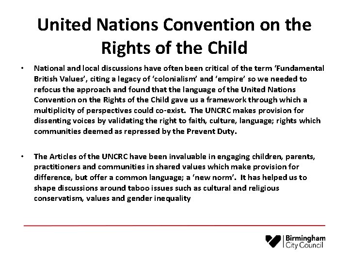 United Nations Convention on the Rights of the Child • National and local discussions
