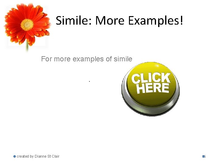 Simile: More Examples! For more examples of simile. created by Dianne St Clair 15