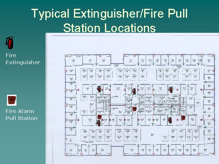 Typical Extinguisher/Fire Pull Station Locations Fire Extinguisher Fire Alarm Pull Station 