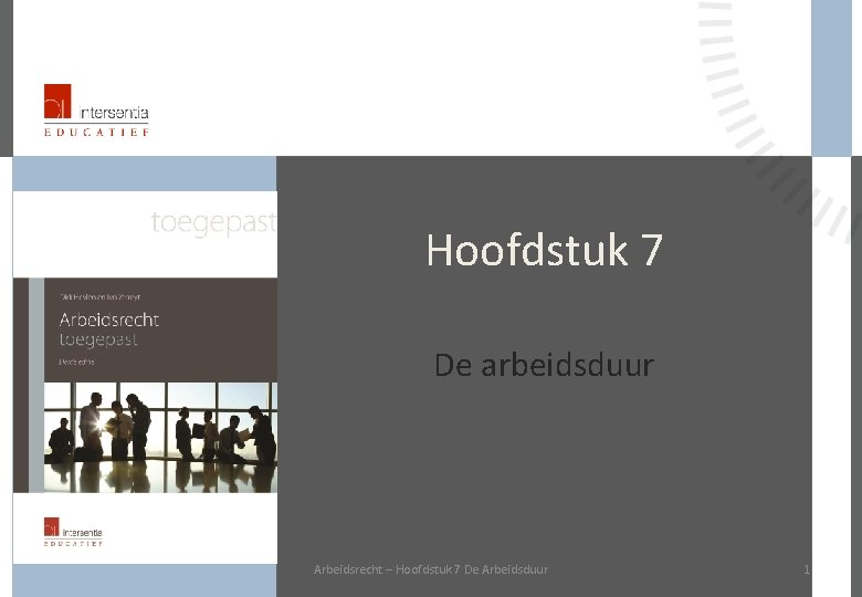 Hoofdstuk 7 De arbeidsduur Arbeidsrecht – Hoofdstuk 7 De Arbeidsduur 1 