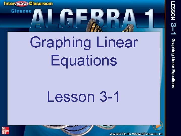 Graphing Linear Equations Lesson 3 -1 