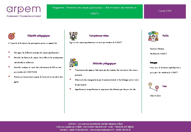 Programme « Prévention des risques psychosociaux : rôle et mission des membres du Promouvoir