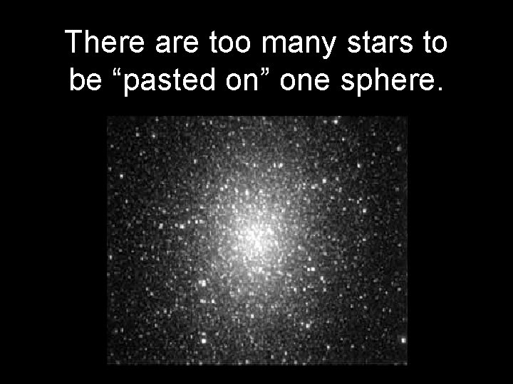 There are too many stars to be “pasted on” one sphere. 