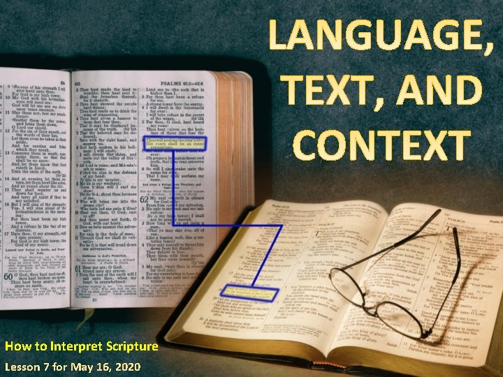 How to Interpret Scripture Lesson 7 for May 16, 2020 