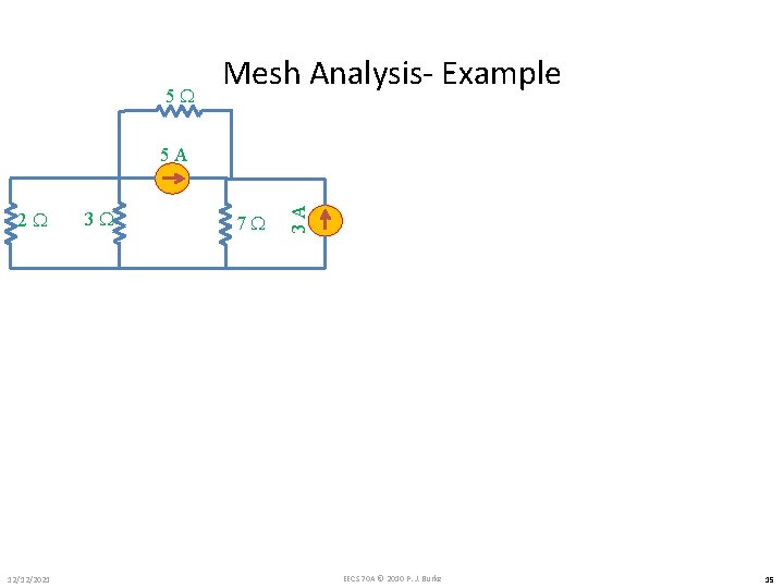 5 W Mesh Analysis- Example 2 W 12/12/2021 3 W 7 W 3 A