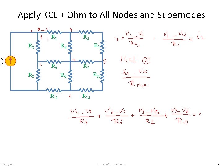 Apply KCL + Ohm to All Nodes and Supernodes R 2 R 1 3