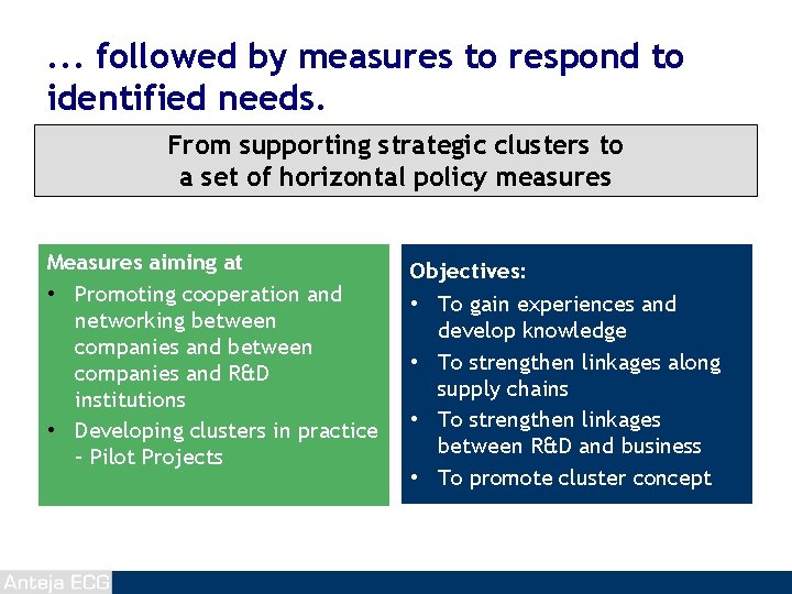 . . . followed by measures to respond to identified needs. From supporting strategic