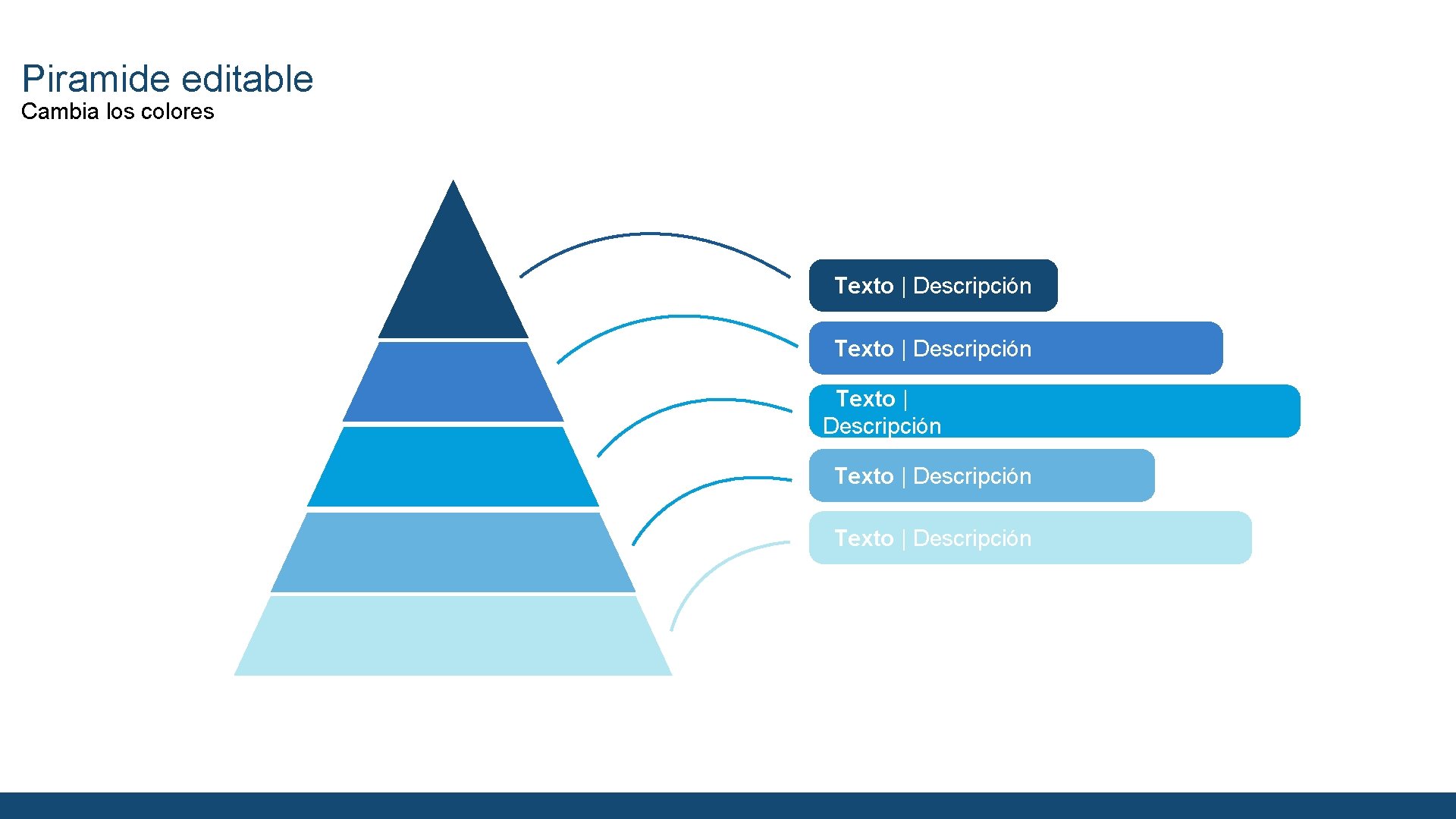 Piramide editable Cambia los colores Texto | Descripción Texto | Descripción 