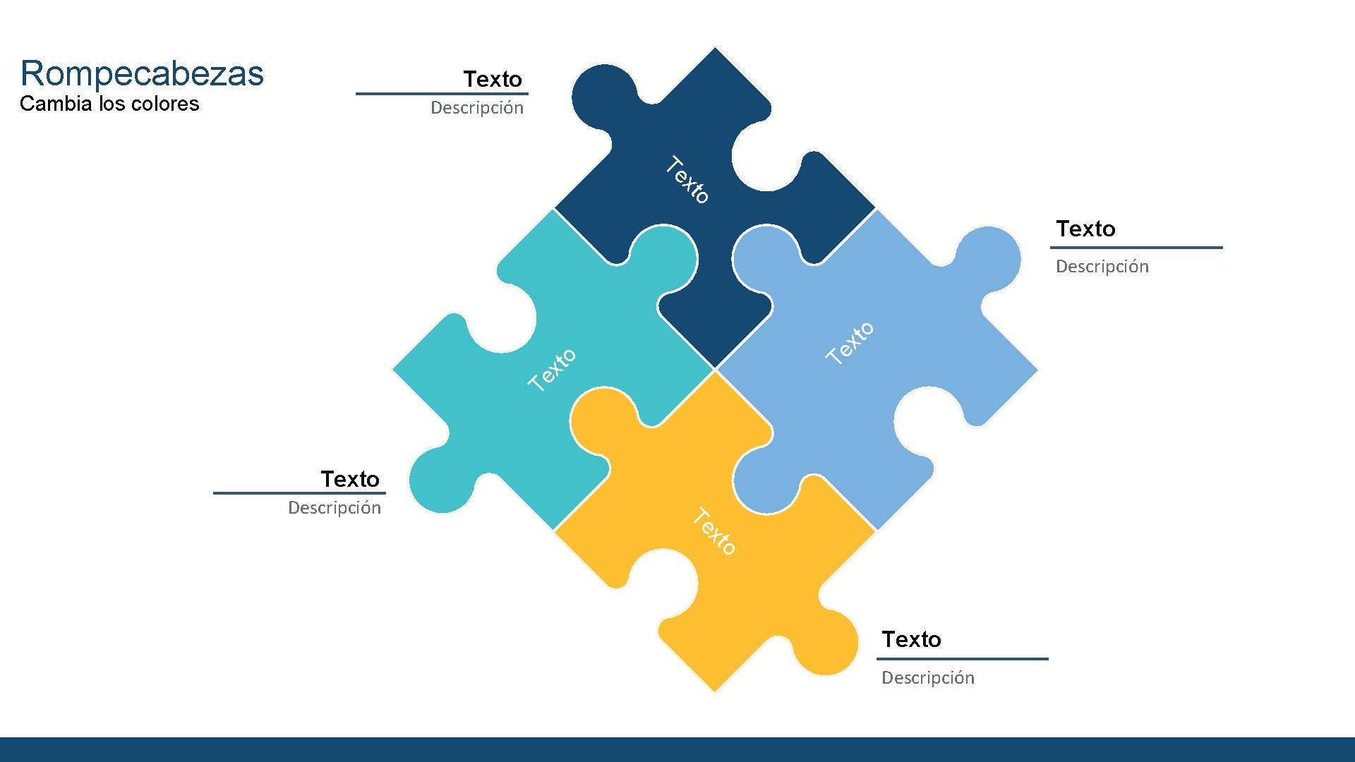 Rompecabezas Texto Cambia los colores Descripción xt Te o Texto Te xt o Te