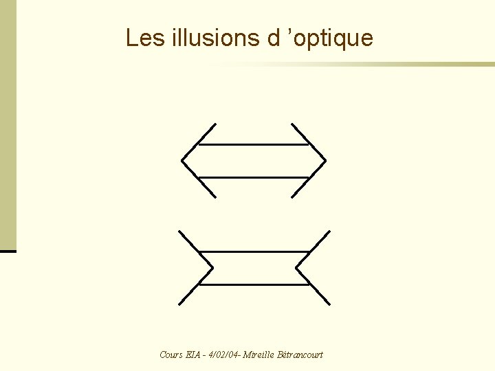 Les illusions d ’optique Cours EIA - 4/02/04 - Mireille Bétrancourt 